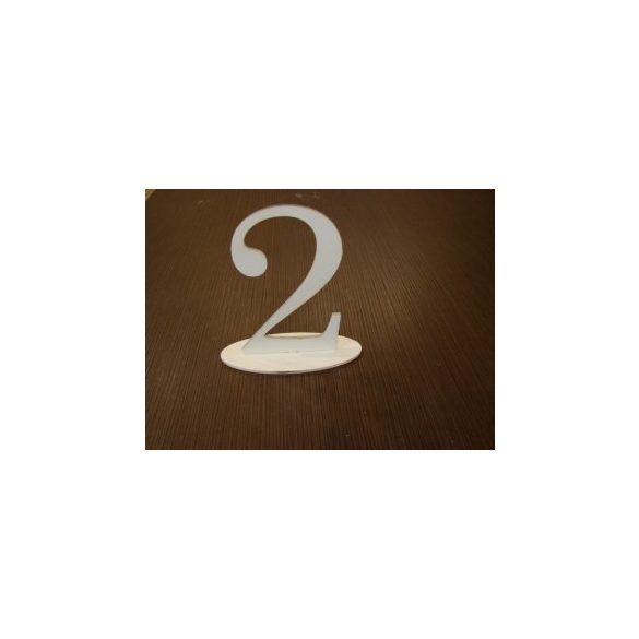 Fehér fa asztal szám 2-es 14x15x5,5cm