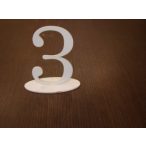 Fehér fa asztal szám 3-as 14x15x5,5cm