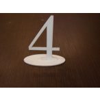 Fehér fa asztal szám 4-es 14x15x5,5cm