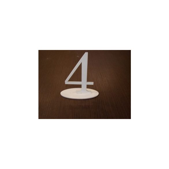 Fehér fa asztal szám 4-es 14x15x5,5cm
