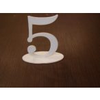 Fehér fa asztal szám 5-ös 14x15x5,5cm