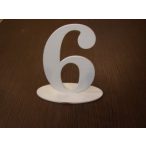 Fehér fa asztal szám 6-os 14x15x5,5cm
