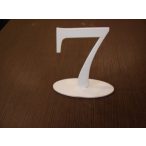 Fehér fa asztal szám 7-es 14x15x5,5cm