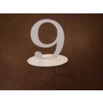 Fehér fa asztal szám 9-es 14x15x5,5cm