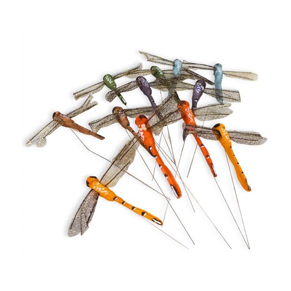 Szitakötő beszúrós színes 8,5x10cm - (12db/dob.)